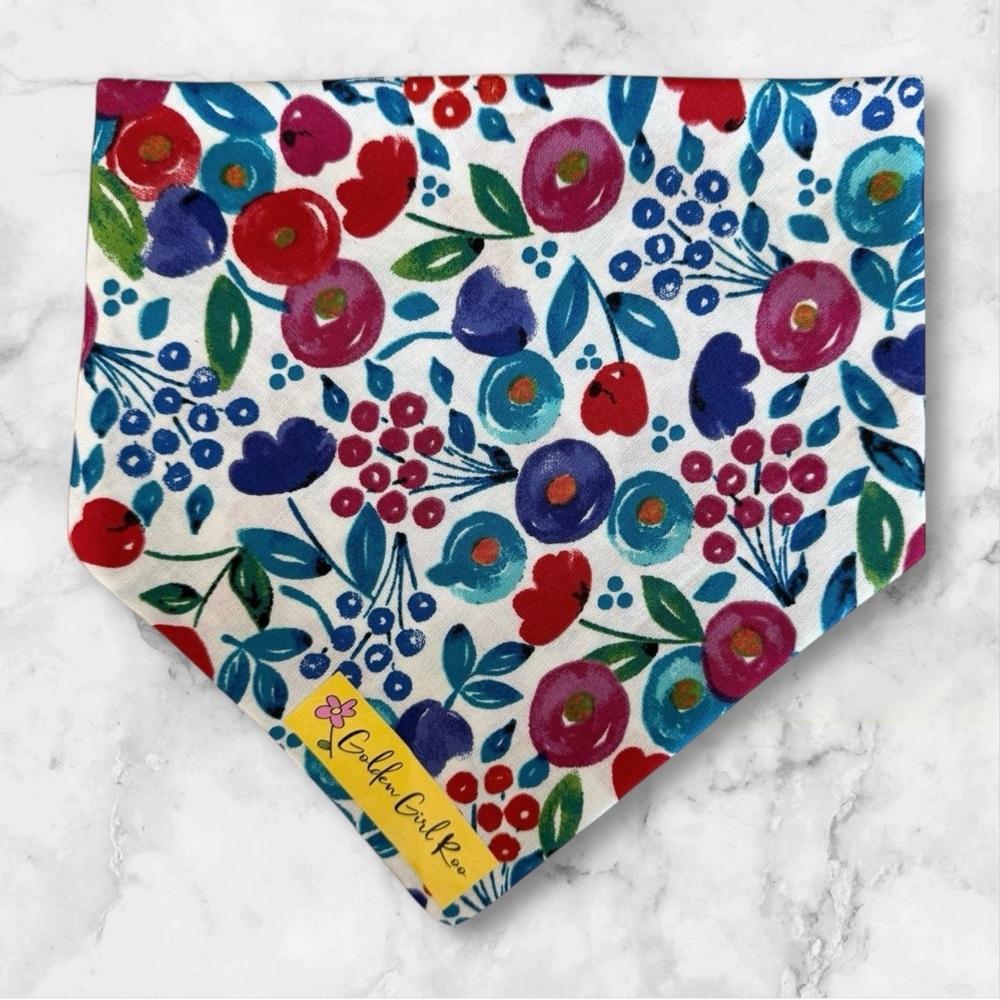 DOG Bandana - Bold Floral - Size L Large